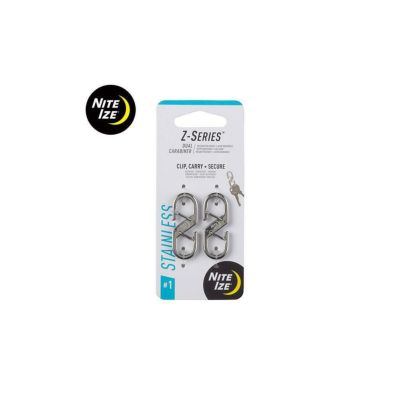 NiteIze Z カラビナー♯1　ステンレスシルバー　(入口部6mm) 2個入り NI59260
