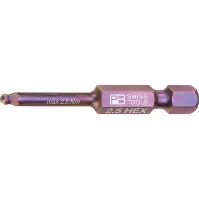 PB SWISS TOOLS  E6.212/2.5 ボールポイントビット 2.5mm 六角穴用